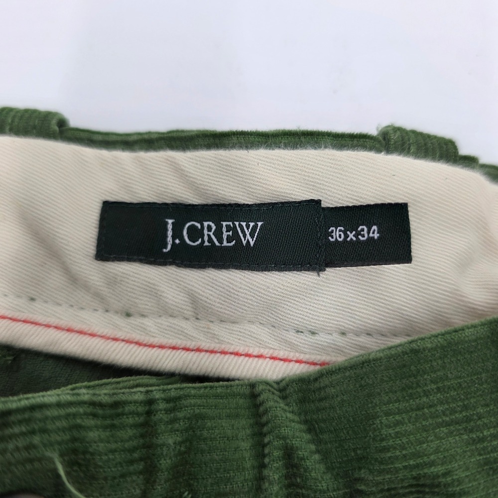 J Crew Mens Green Corduroy Bulldog Embroidered Pants Size 36x34 - Picture 3 of 6